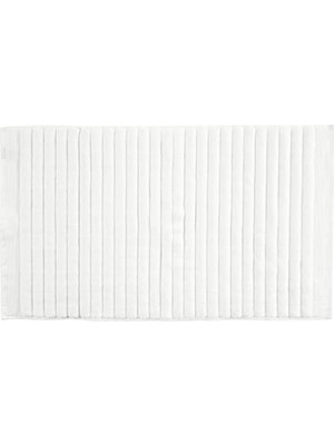Inu Banyo Paspası, 80 x 50 Cm, Banyo Halısı, %100 Pamuk, Yıkanabilir, Beyaz