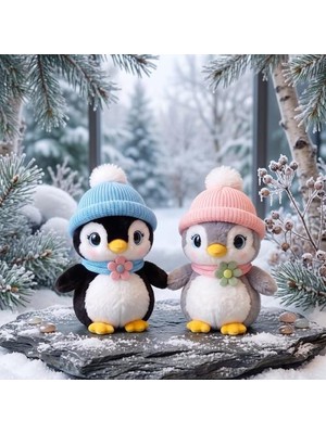 TeknoKapsül 10028 Şapkalı Penguen Peluş 27CM