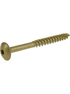47870 Lag Vidaları; 5/16 "x 3-1/2", Star Drive Inşaat Gecikme Vidaları, Paslanmaya Dayanıklı, Seramik Kaplı Bronz, 1 Lb Kutu, 25 Adet