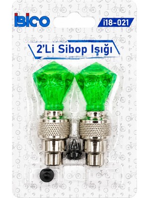 TeknoKapsül 2pcs Yeşil Elmas Kesim Prizma Model Sibop Işık Pilli Bisiklet - Motor - Araç Hareket Sensörlü İ18-021