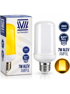 TeknoKapsül 7W E27 Alev Ampul Lamba 560 Lümen IP20