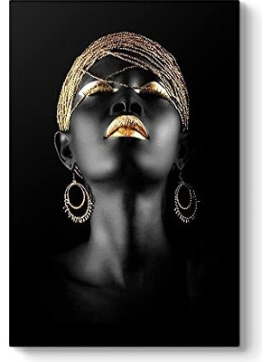 Afrikalı Kadın Kanvas Tablo 30 x 45