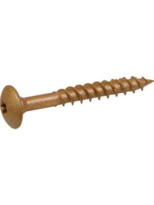 47872 Lag Vidalar; 1/4" x 1-1/2", Yıldız Sürücü Yapı Lag Vidaları, Paslanmaya Dayanıklı, Seramik Kaplamalı Bronz, 2,3 kg Tüp, 375 Adet