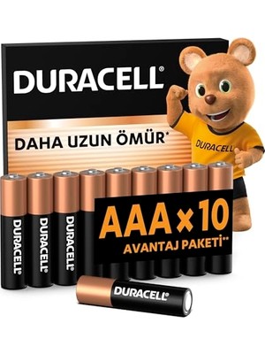 Aaa Alkalin Ince Kalem Pil, 10'lu Paket, 1,5V, Plastik Içermeyen Ambalaj