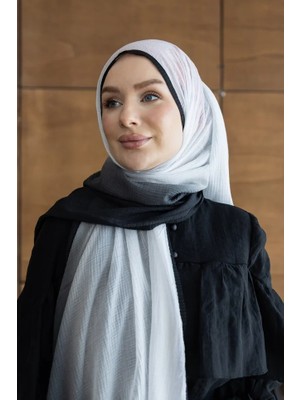 Arwella Müslin Degrade Modal Şal Siyah Beyaz