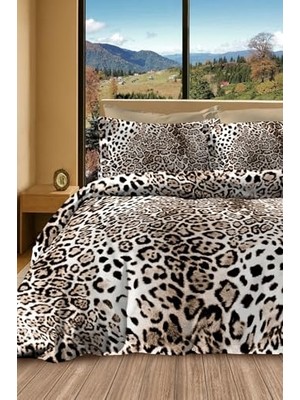 Leopar Çift Kişilik Pamuk Saten Nevresim Takımı Classical Leopard MONOHOME67304