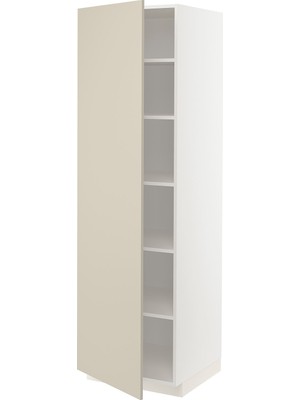 IKEA Bej Mutfak Boy Dolabı 60X60X200 Cm, Tek Kapaklı, Raflı