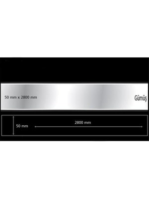 Dekoratif Aynalı Pleksi Şerit Süs Gümüş 50 mm x 2800 mm Mobilya Dolap Süsü