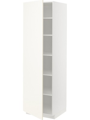 IKEA Beyaz Mutfak Boy Dolabı 60X60X200 Cm, Tek Kapaklı, Raflı