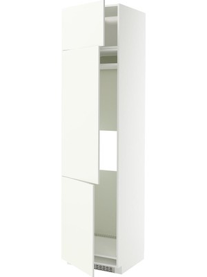 IKEA Beyaz Ankastre Buzdolabı Boy Dolabı 60X60X240 Cm, 3 Kapaklı
