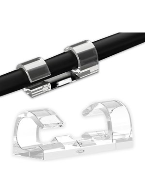 Kablo Klipsi Paketi; 20 Adet Yapışkanlı Kablo Tutucu Klips, Yapıştırıcı Akrilik Ile, Çalışma Masası, Güç Kablosu, USB Şarj Kablosu, Şarj Kablosu Vb. Için Güvenli Altlık, Şeffaf