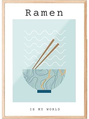 Zestia Ahşap Çerçeveli Tablo; Ramen Kasesi, Mutfak Dekoru, Minimal Stil Poster No: 106655 15 x 21
