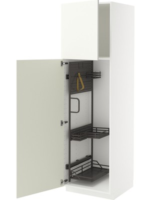IKEA Beyaz Temizlik Dolabı 60X60X200 Cm, 2 Kapaklı