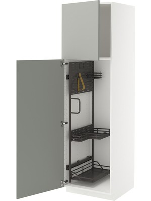 IKEA Açık Gri Temizlik Dolabı 60X60X200 Cm, 2 Kapaklı