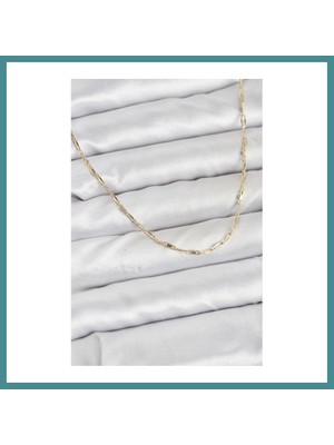 Bezos cm 14K Gold Renk Pirinç Ataç Zincir 60 cm Kadın Kolye Mac