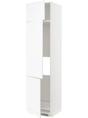 IKEA Beyaz Ankastre Buzdolabı Boy Dolabı 60X60X240 Cm, 3 Kapaklı