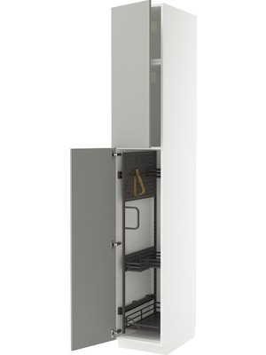 IKEA Açık Gri Temizlik Dolabı 40X60X240 Cm, 2 Kapaklı
