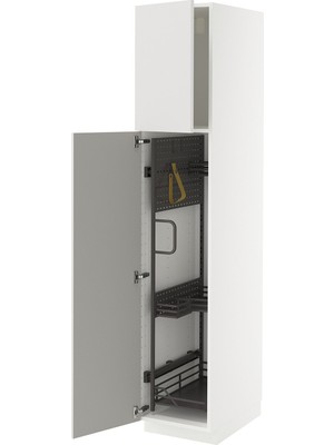 IKEA Açık Gri Temizlik Dolabı 40X60X200 Cm, 2 Kapaklı