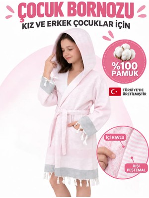 Emillie Mira Çocuk Havlu Peştemal Bornoz Unisex - % 100 Pamuk