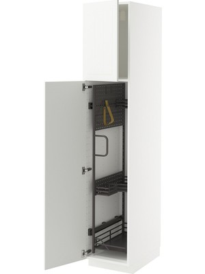 IKEA Beyaz Temizlik Dolabı 40X60X200 Cm, 2 Kapaklı