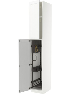 IKEA Beyaz Temizlik Dolabı 40X60X240 Cm, 2 Kapaklı