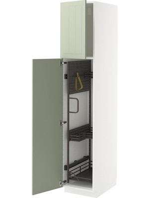 IKEA Açık Yeşil Temizlik Dolabı 40X60X200 Cm, 2 Kapaklı