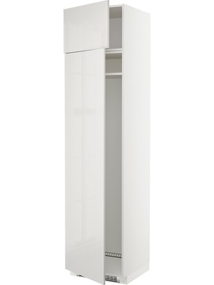IKEA Açık Gri Ankastre Buzdolabı Boy Dolabı 60X60X240 Cm, 2 Kapaklı