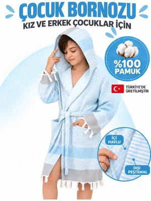 Emillie Mira Çocuk Havlu Peştemal Bornoz Unisex - % 100 Pamuk