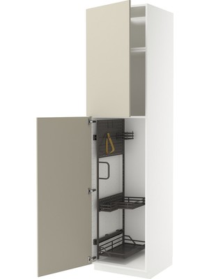 IKEA Bej Temizlik Dolabı 60X60X240 Cm, 2 Kapaklı