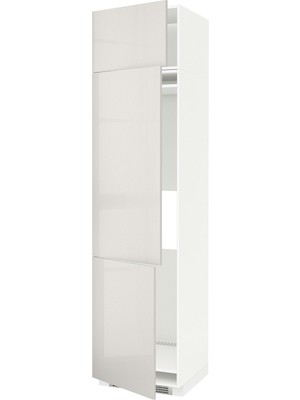 IKEA Açık Gri Ankastre Buzdolabı Boy Dolabı 60X60X240 Cm, 3 Kapaklı