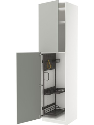 IKEA Açık Gri Temizlik Dolabı 60X60X240 Cm, 2 Kapaklı