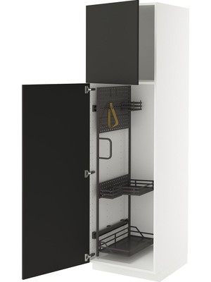 IKEA Antrasit Temizlik Dolabı 60X60X200 Cm, 2 Kapaklı