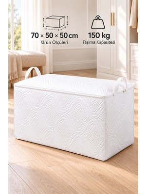 Higliving Dayanıklı Örme Yastık Hurcu 70 × 50 × 50 cm – 150 kg Taşıma Kapasiteli, Kulplu, Fermuarlı ve Taşınabilir
