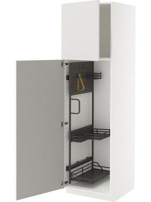 IKEA Açık Gri Temizlik Dolabı 60X60X200 Cm, 2 Kapaklı
