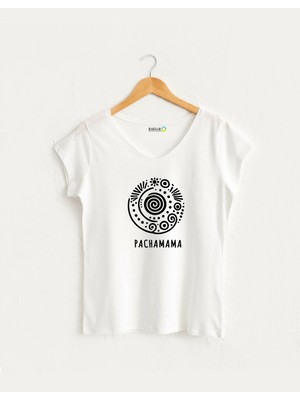 Kidilia Pachamama Doğa Ana V Yaka Tişört
