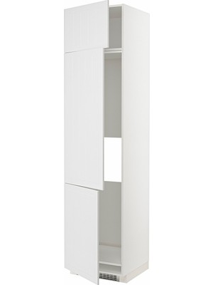 IKEA Beyaz Ankastre Buzdolabı Boy Dolabı 60X60X240 Cm, 3 Kapaklı