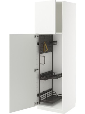 IKEA Beyaz Temizlik Dolabı 60X60X200 Cm, 2 Kapaklı