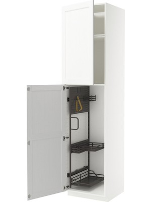 IKEA Beyaz Temizlik Dolabı 60X60X240 Cm, 2 Kapaklı