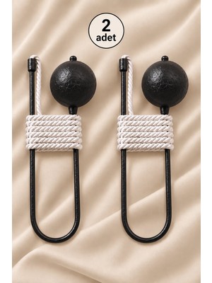 Mefaks Tekstil 2'li Set Crinkle Model Hayalet Kol Bağı Kırışık Dokulu Perde Bağı Kordonu Perde Tutucu Aksesuarı