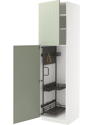 IKEA Açık Yeşil Temizlik Dolabı 60X60X220 Cm, 2 Kapaklı, Raflı