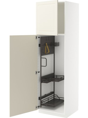 IKEA Kırık Beyaz Temizlik Dolabı 60X60X200 Cm, 2 Kapaklı