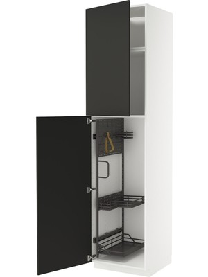 IKEA Antrasit Temizlik Dolabı 60X60X240 Cm, 2 Kapaklı