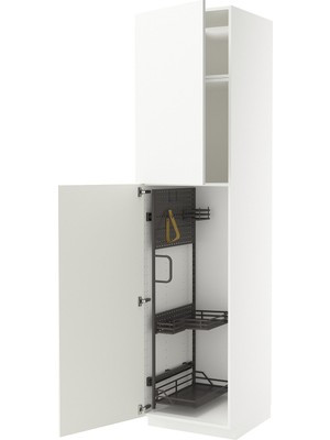 IKEA Beyaz Temizlik Dolabı 60X60X240 Cm, 2 Kapaklı