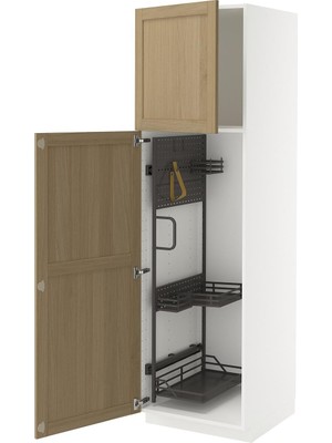 IKEA Meşe Temizlik Dolabı 60X60X200 Cm, 2 Kapaklı