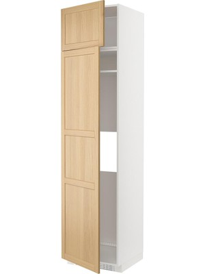 IKEA Meşe Ankastre Buzdolabı Boy Dolabı 60X60X240 Cm, 2 Kapaklı