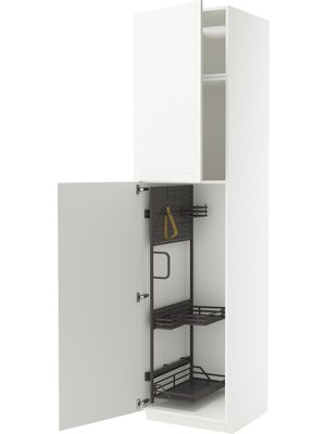 IKEA Beyaz Temizlik Dolabı 60X60X240 Cm, 2 Kapaklı