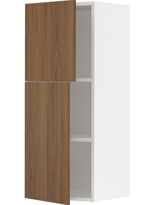 IKEA Ceviz Mutfak Duvar Dolabı 40X38,6X100 Cm, 2 Kapaklı, Raflı