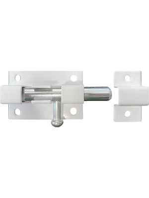 MUJGAN BADEM10 Kapı Sürgüsü Küçük Metal Beyaz Mavzer Sürgü Sürgülü Kilit 25X40 mm Kapı Pencere Emniyet Kilidi