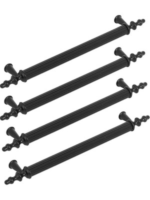 MUJGAN BADEM10 Ovacık Çekmece Dolap Kapak Kulpu Kulbu Siyah Metal Kulp 160 mm (4 Adet)