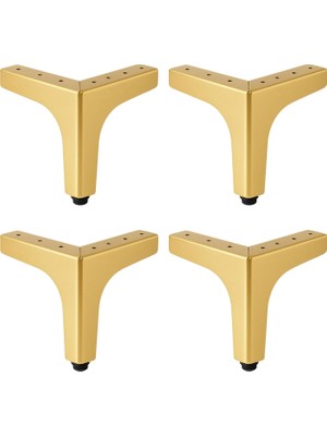 MUJGAN Dekor 12 cm Gold 4 'lü Set Altın Metal Mobilya Ayağı Dayanıklı Modern Tasarım Koltuk Sehpa Ünite